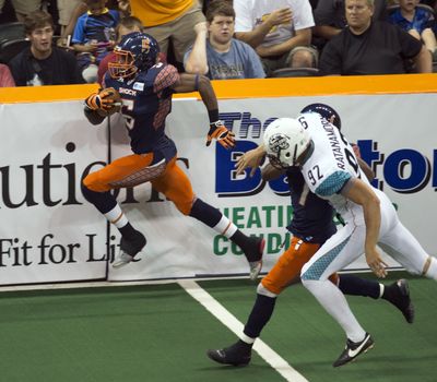Shock's Terrance Sanders bolts downfield on a 52-yard kickoff return for touchdown. (Colin Mulvany)