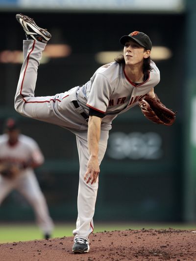 San Francisco’s Tim Lincecum threw seven strong innings in a 5-2 win. (Associated Press)