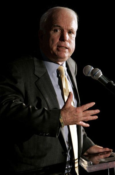 
Sen. John McCain, speaking last month  in Miami, is among presidential hopefuls courting Republicans this weekend. 
 (Associated Press / The Spokesman-Review)