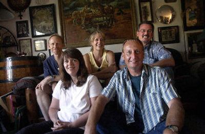 
Christian band Shepherd's Heart members, Kathi Broughton and Ed West, in front, and from left rear, David Lemke, Catherine Greene and Joe Troxell spread the Christian word with their music. Member Larry Laws is not pictured.
 (Tom Davenport/ / The Spokesman-Review)