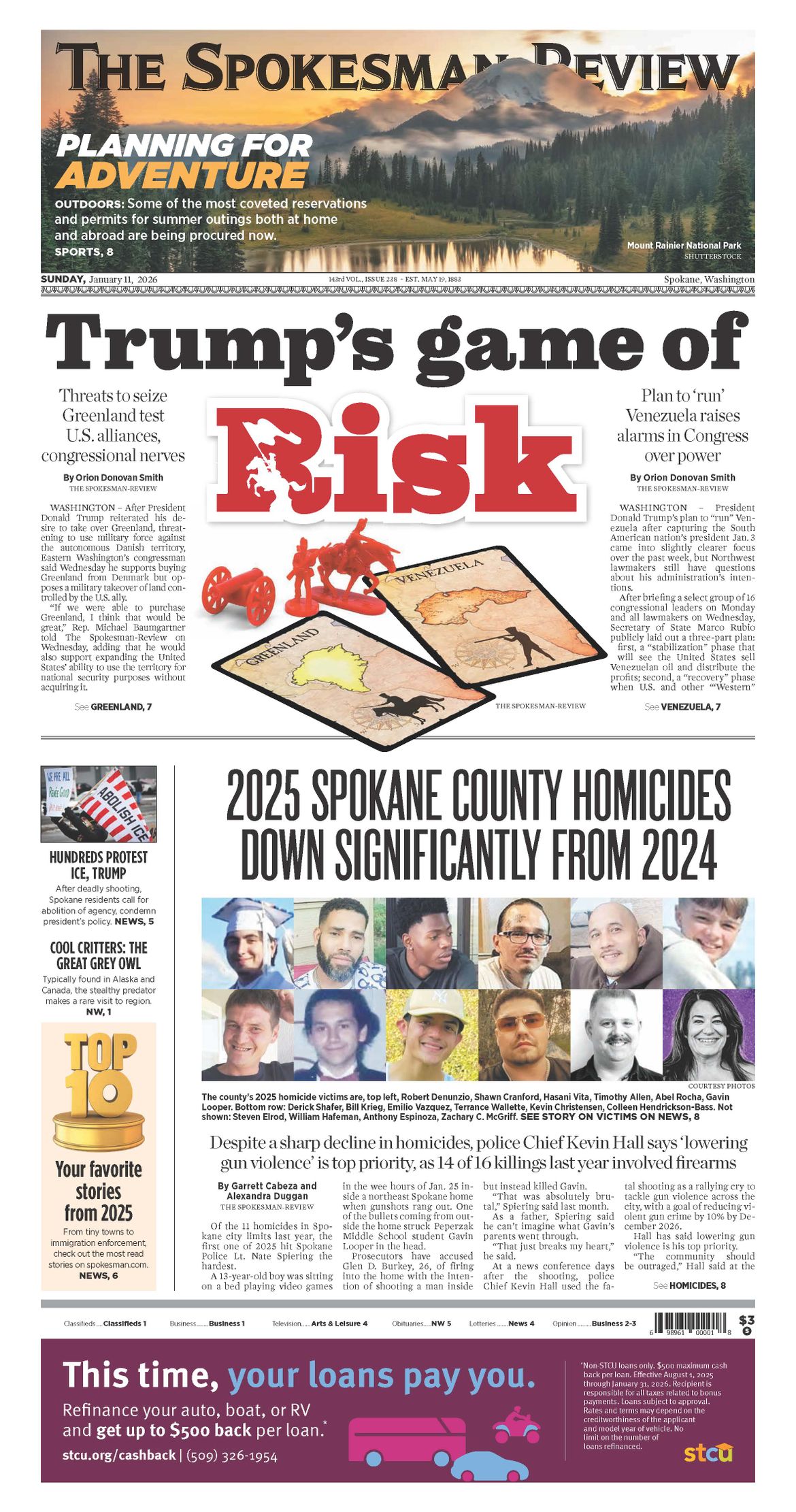 Front Page for Jan. 11, 2026 | The Spokesman-Review