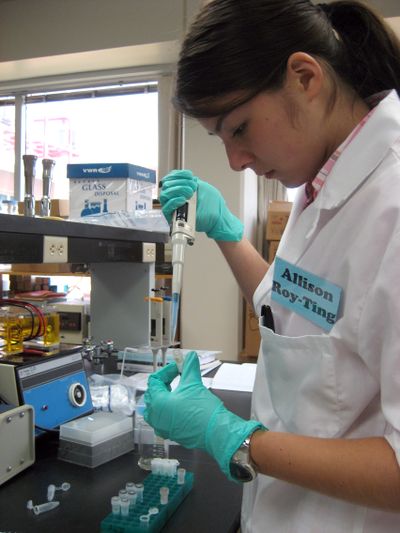 Alison Roy-Ting, 17, spent part of her summer vacation in an Eastern Washington University lab learning about biotechnology research through a National Science Foundation grant. Courtesy of Alison Roy-Ting (Courtesy of Alison Roy-Ting / The Spokesman-Review)