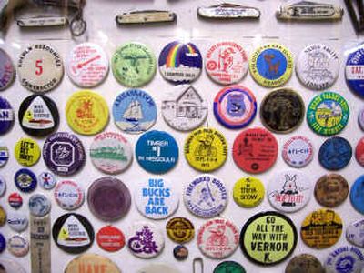 
Buttons are one of the hundreds of items collected by Walt Almquist on display at the Sprag Pole Inn and Museum.
 (Photos by Patrick Jacobs / The Spokesman-Review)