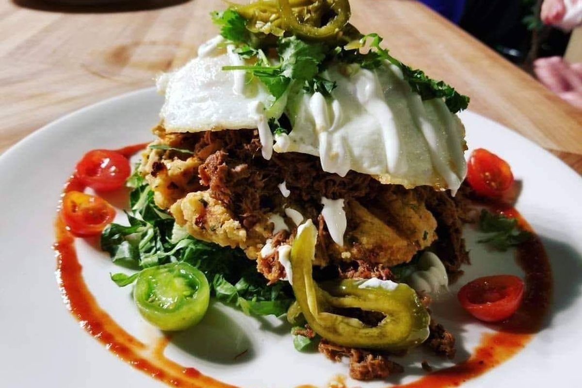 The tamale waffle at Bruncheonette.  (Courtesy)