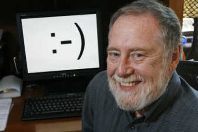 
Carnegie Mellon professor Scott  Fahlman, the self-professed inventor of the smiley emoticon, is shown in his home office  in Pittsburgh. Associated Press
 (Associated Press / The Spokesman-Review)