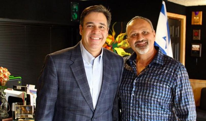 Idaho GOP Rep. Raul Labrador, left, poses with Candlelight Christian Fellowship Pastor Paul Van Noy, in a photo Labrador sent out in a press release touting Van Noy’s endorsement of Labrador’s run for governor of Idaho. (Labrador campaign)