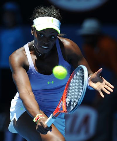 Sloane Stephens used her backhand to upset Serena Williams. (Associated Press)
