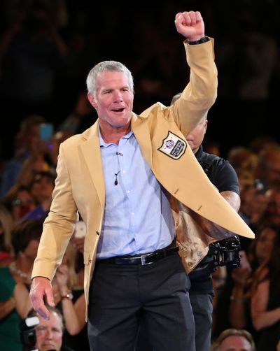 During his career, Brett Favre completed 6,300 passes for 71,838 yards and 508 touchdowns. (Scott Heckel / Associated Press)