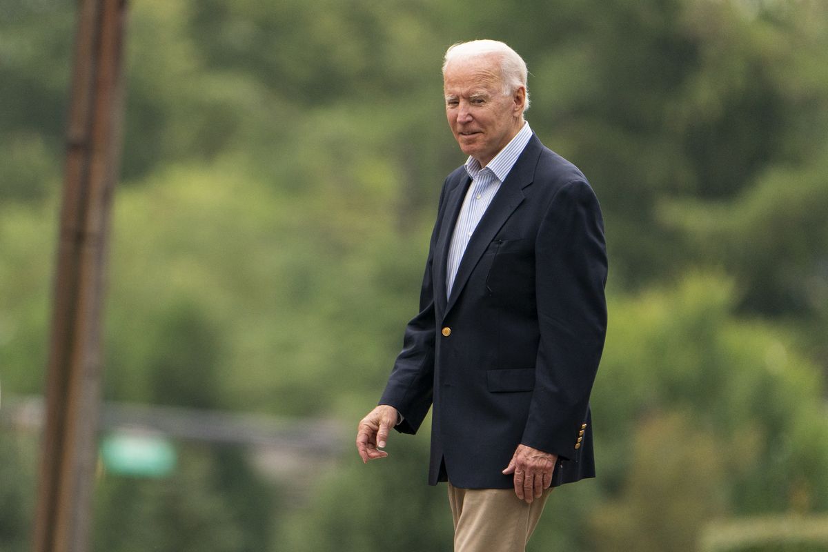 President Joe Biden leaves St. Joseph on the Brandywine Catholic Church in Wilmington, Del., after attending a Mass, Saturday, Aug. 7, 2021. Biden is spending the weekend at his home in Delaware.  (Manuel Balce Ceneta)
