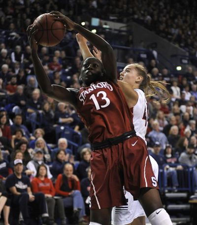 Stanford’s Chiney Ogwumike gave Shelby Cheslek and Gonzaga fits last year, totaling 21 points and 11 rebounds. (File)