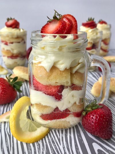 Lemon curd and strawberries make a tiramisu fit for summer. (Audrey Alfaro)