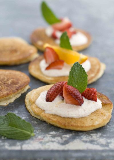 Griddled corncakes are tender and tasty. (Associated Press)