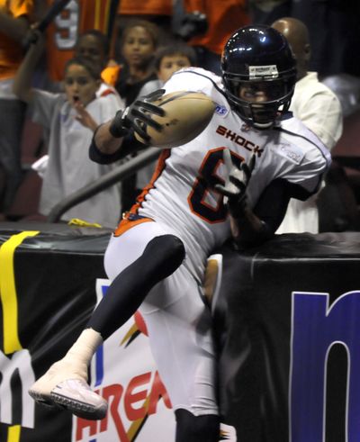 Spokane receiver Markee White grabs a touchdown pass in the fourth quarter. Special to  (David Becker Special to / The Spokesman-Review)