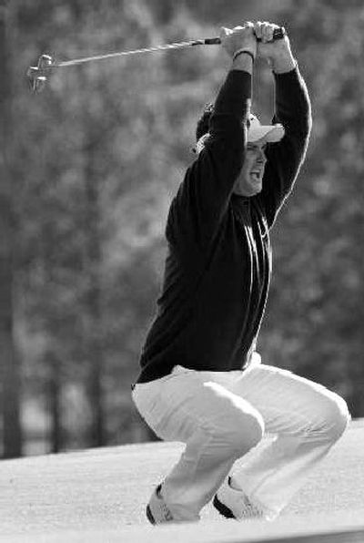 Rory Sabbatini of South Africa reacts to his birdie on the 18th hole.
(Associated Press / The Spokesman-Review)