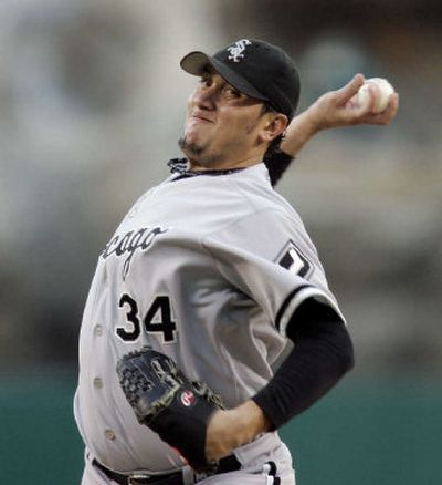
Chicago White Sox starting pitcher Freddy Garcia takes the mound tonight in Game 4 of the World Series.
 (Associated Press / The Spokesman-Review)