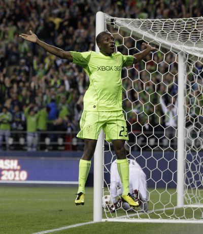 Sanna Nyassi scored twice as the Seattle Sounders won the U.S. Open Cup final.  (Associated Press)