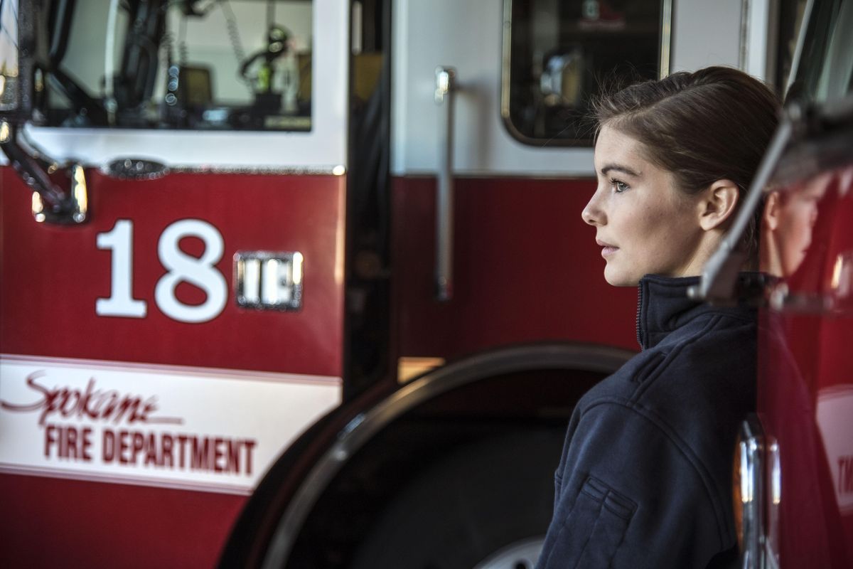Bridget Blackmore is a Spokane firefighter at Station 18. (Dan Pelle / The Spokesman-Review)