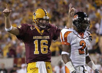 Arizona State's Andrew Walter has had the chance to signal touchdown more than any quarterback in Pac-10 history.
(Associated Press / The Spokesman-Review)