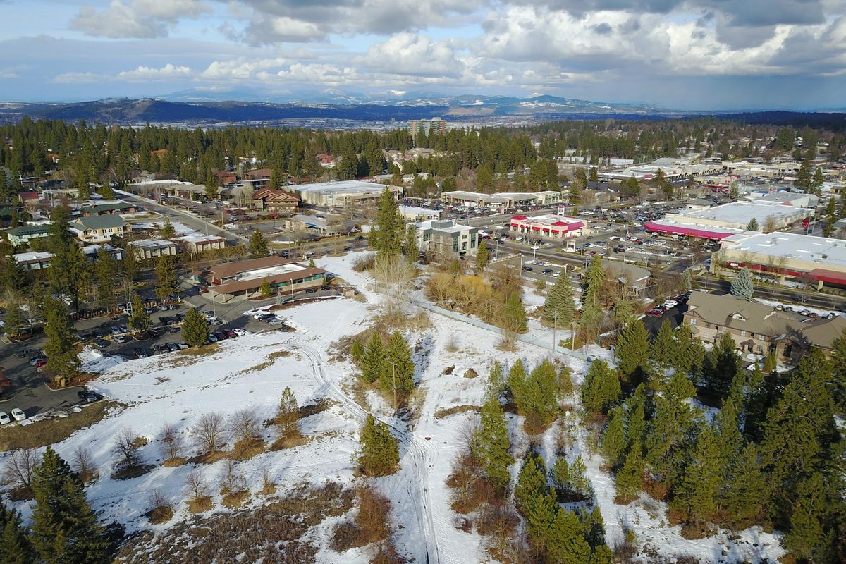 Plans are underway to build on this undeveloped property on Spokane’s South Hill, southwest of the intersection of 29th Ave. and Southeast Blvd., seen here in early spring. (Jesse Tinsley / The Spokesman-Review)