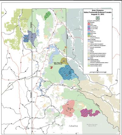 Wildfire related access closures on the Idaho Panhandle National Forest on Aug. 28, 2015. (U.S. Forest Service)