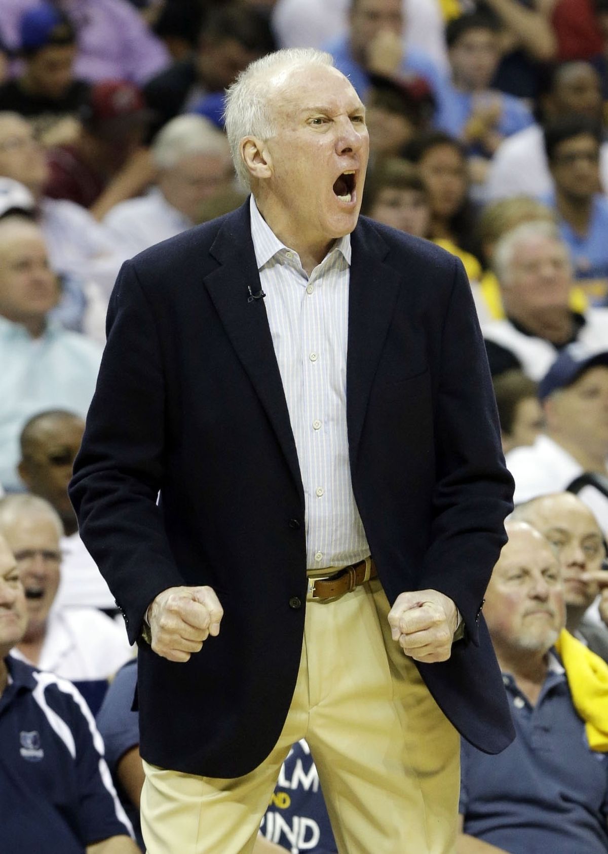 Couch Slouch says “the numbers” give Gregg Popovich’s 1,000 NBA wins the nod over Coach K’s 1,000. (Associated Press)