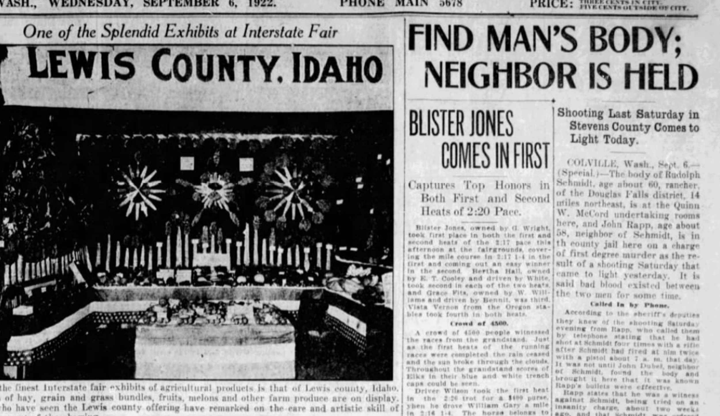 100 years ago near Colville Neighbor arrested in connection to man's
