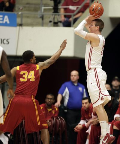 Washington State forward Brock Motum finished with 31 points and 10 rebounds on senior day. (Associated Press)