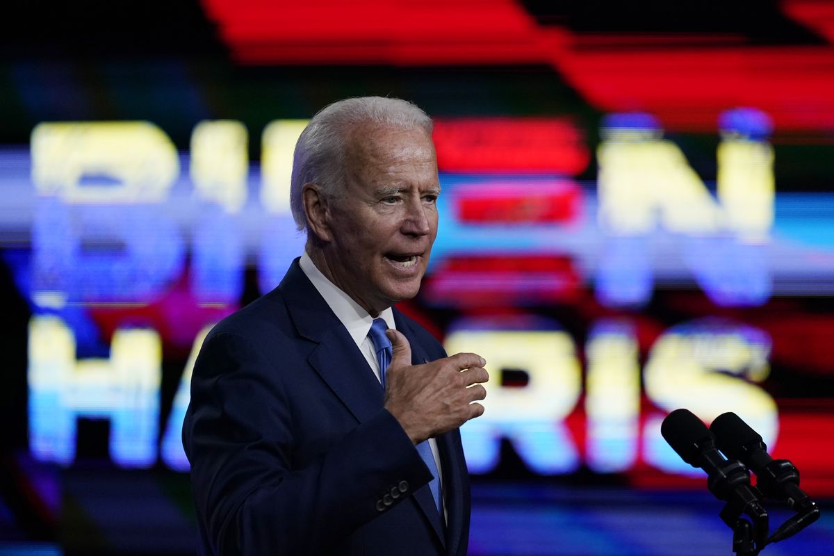 Democratic presidential candidate former Vice President Joe Biden, speaks in Wilmington, Del., Wednesday, Sept. 2, 2020, about school reopenings. (Carolyn Kaster)