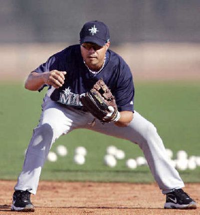 
Seattle's Jose Vidro said he's only dabbling at fielding at spring training.
 (Associated Press / The Spokesman-Review)