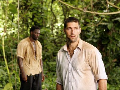 Matthew Fox, right, and Adewale Akinnuoye-Agbaje appear in a scene from the ABC television series drama