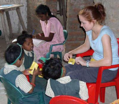 
This photo released by Global Volunteers shows Maria Haley, right, from Brantford, Ontario, volunteering with children while on her vacation in India. According to Global Volunteers, the fastest-growing demographic in the last 18 months has been people under age 20. Associated Press photos
 (Associated Press photos / The Spokesman-Review)