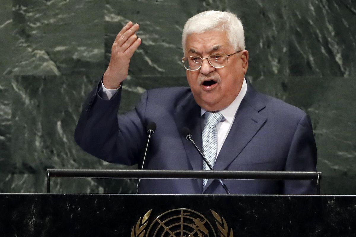 Palestinian President Mahmoud Abbas addresses the 73rd session of the United Nations General Assembly, at U.N. headquarters, Thursday, Sept. 27, 2018. (Richard Drew / Associated Press)