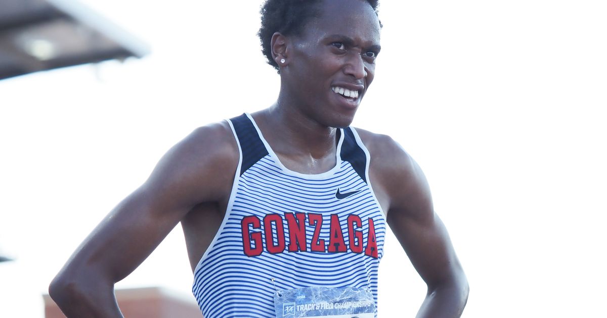 NCAA track and field championships Gonzaga's James Mwaura misses