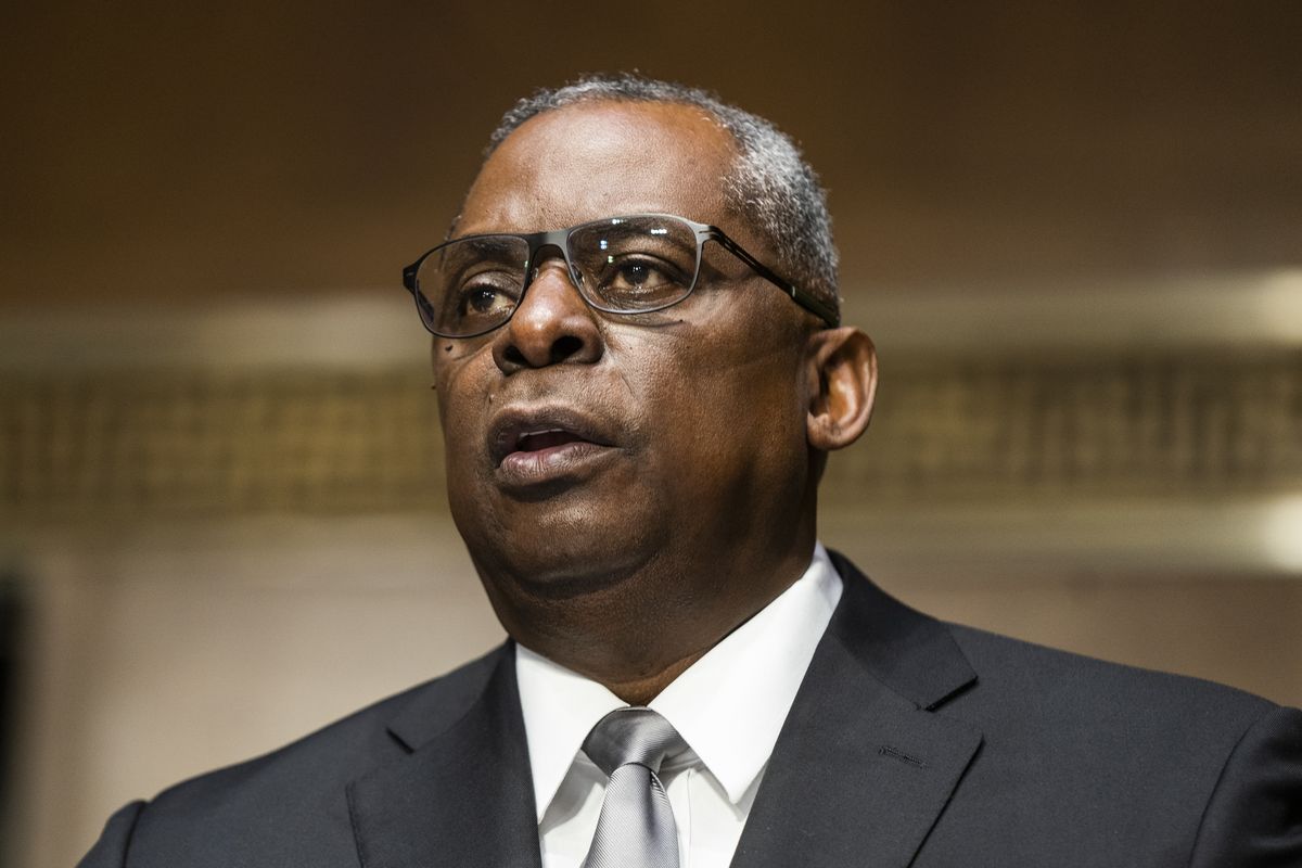 Secretary of Defense nominee Lloyd Austin, a recently retired Army general, speaks during his conformation hearing before the Senate Armed Services Committee on Capitol Hill, Tuesday, Jan. 19, 2021, in Washington.  (Jim Lo Scalzo)