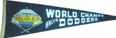 
A 1955 World Champion Dodgers pennant could fetch $500.
 (The Spokesman-Review)