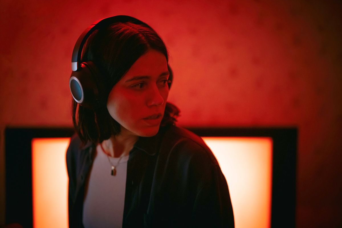 Nina Kiri in the movie “Undertone.”  (A24)