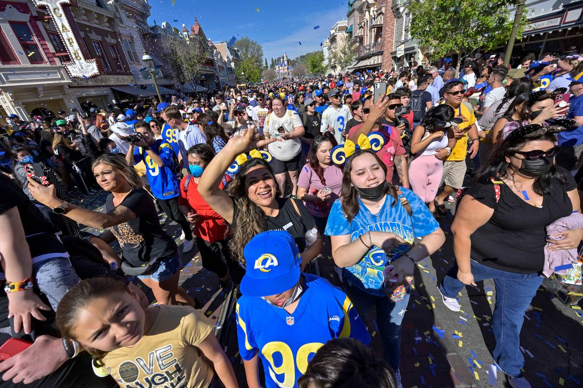 Cooper Kupp in victory parade at Disneyland, Eastern Washington University