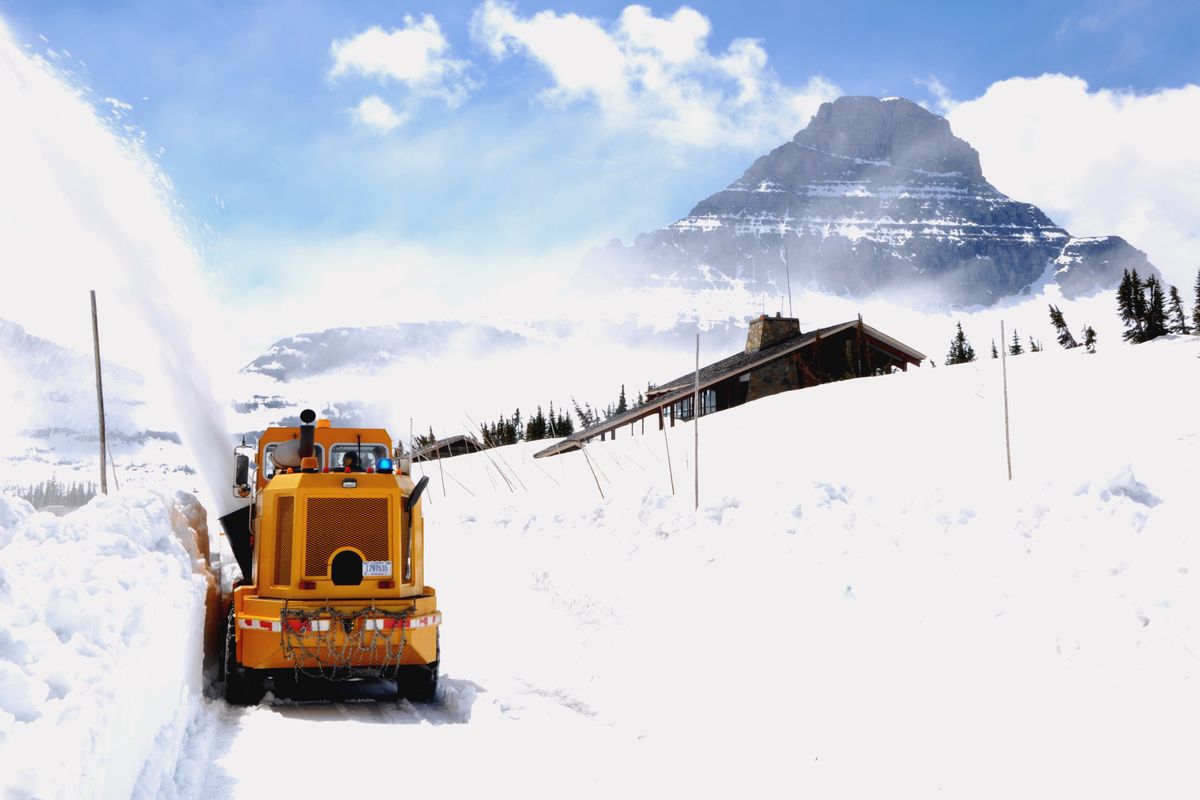 Glacier National Park snow clearing crews were working at Logan Pass on June 11, 2014. (Glacier National Park)