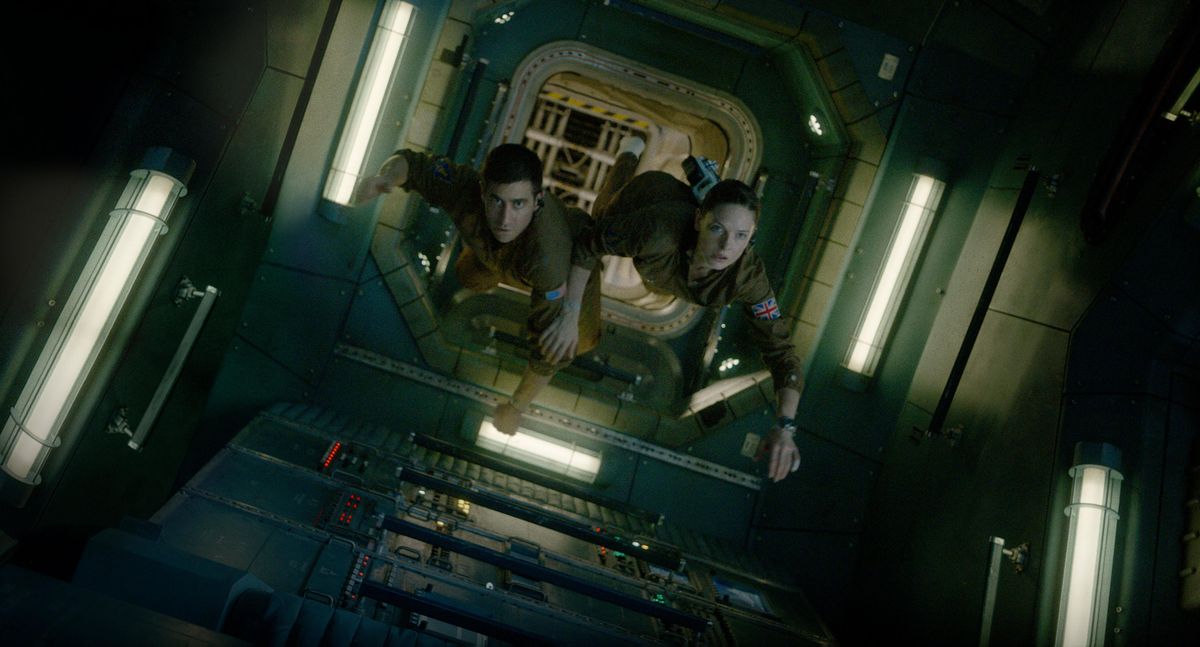 Jake Gyllenhaal, left, and Rebecca Ferguson appear in a scene from, "Life." (AP)