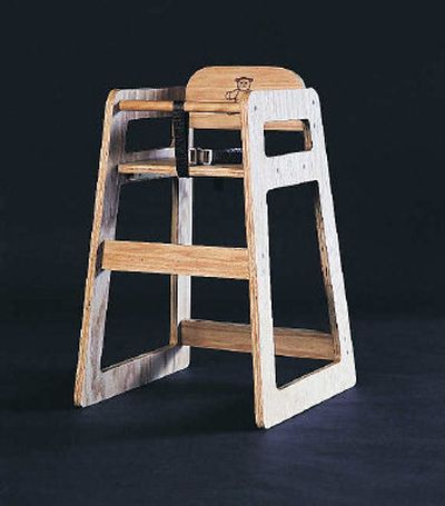 
 Simple and inexpensive to build, the high chair requires just two small sheets of cabinet-grade plywood.  
 (U-BILD / The Spokesman-Review)