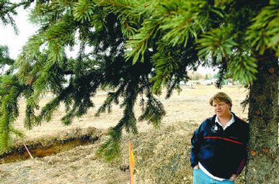 
Realtor Kyler Wolf  stands near the future  site of the Cedar Green subdivision in Sandpoint on Tuesday. 