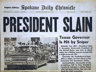 
Spokane Daily Chronicle on Nov. 22, 1963.
 (The Spokesman-Review)