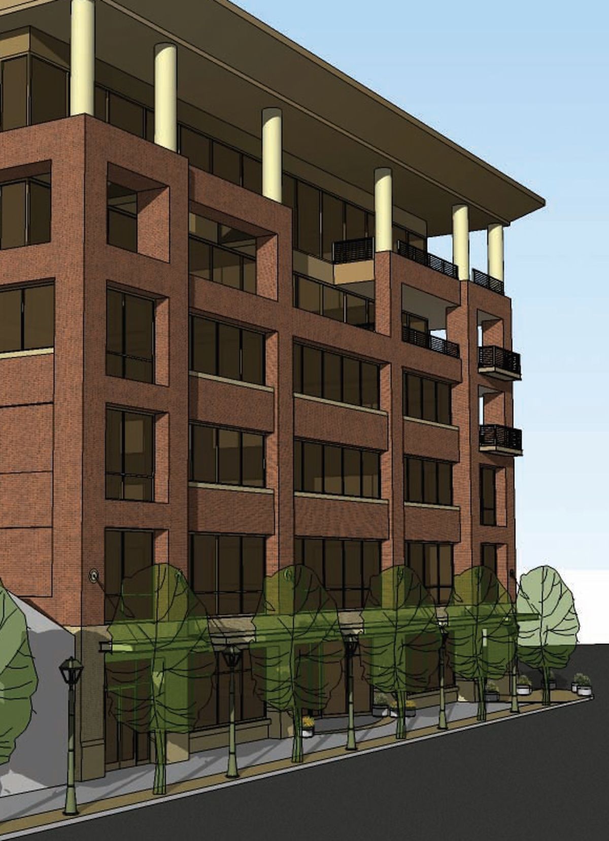 An artist’s rendering shows some of the features of The Plaza on Sherman.  Courtesy of Motion Realty LLC (Courtesy of Motion Realty LLC / The Spokesman-Review)