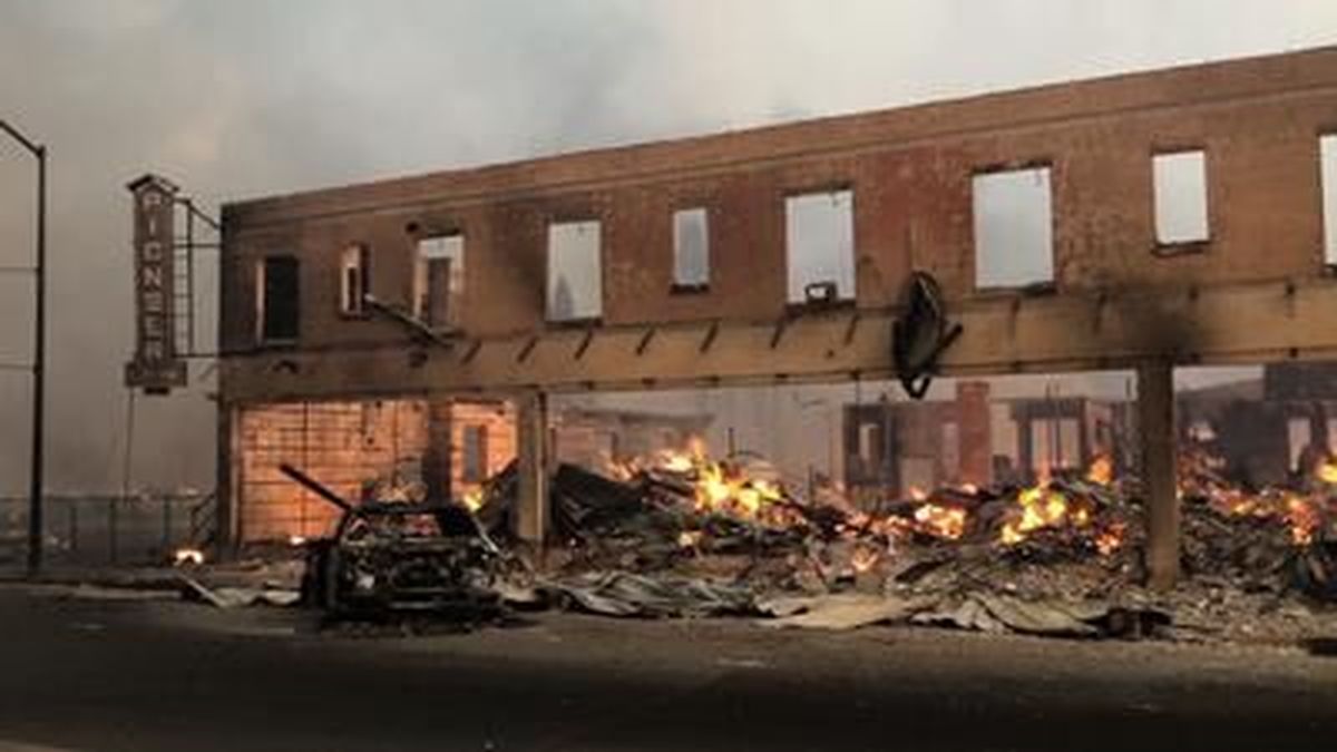 A wind-driven wildfire tore through a Northern California mountain town, leaving much of downtown Greenville in ashes. 