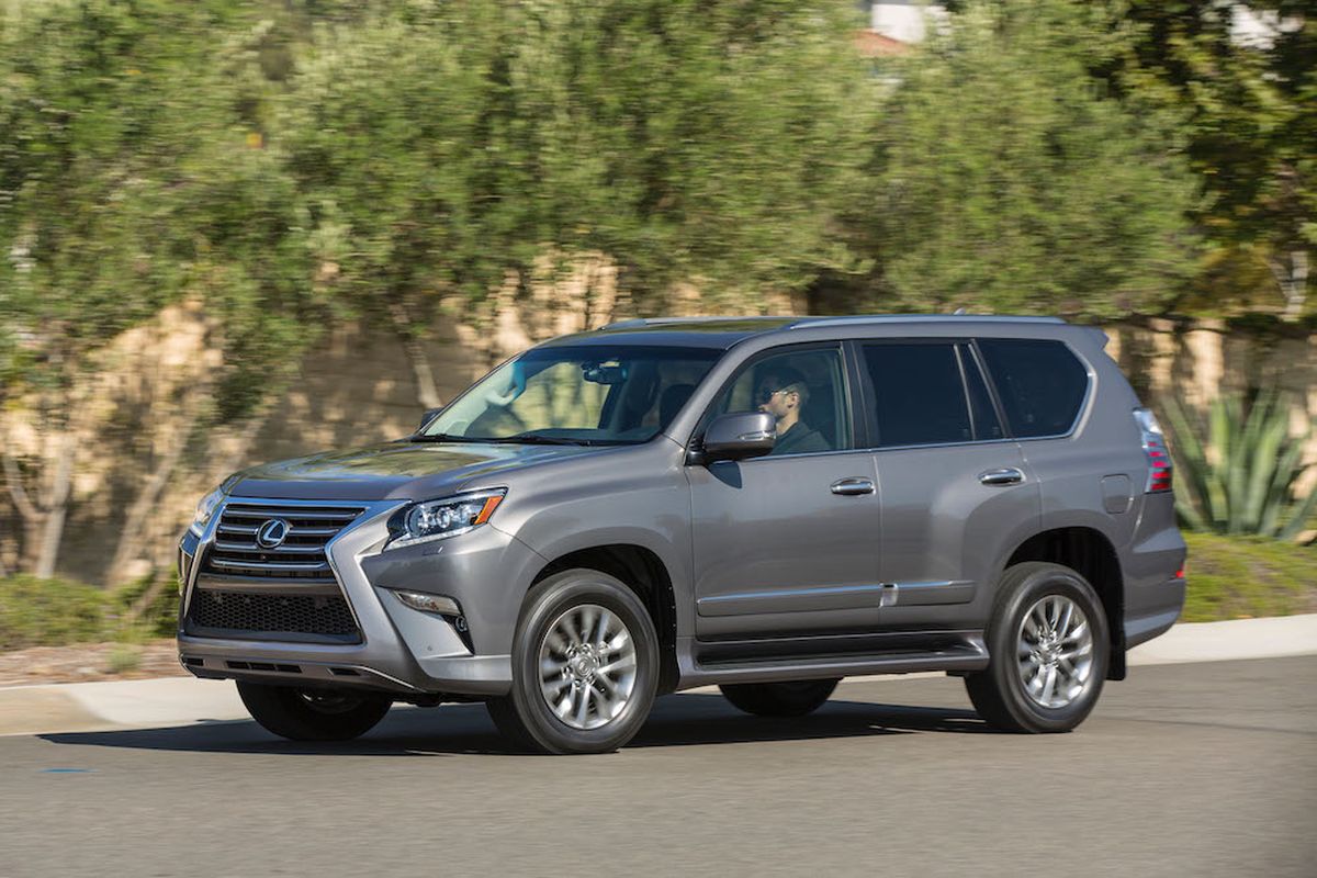 The three-row GX is all truck. It rides on a rugged ladder-frame chassis and standard kit includes a full-time four-wheel-drive system with a two-speed transfer case and locking center differential. (Lexus)