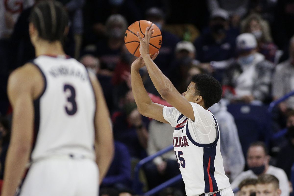 Gonzaga guard Rasir Bolton, right, knocked down 6 of 11 shots, including four 3-pointers, against Texas on Saturday in the McCarthey Athletic Center.  (Associated Press)