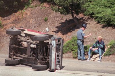 
Apparently another driver who forgot to turn the wheels toward the curb.
 (The Spokesman-Review)