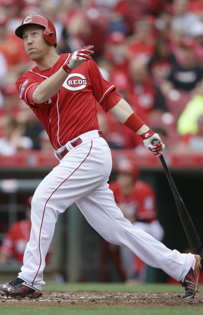 Reds’ Todd Frazier will take his home run swing in front of the home crowd on Monday. (Associated Press)