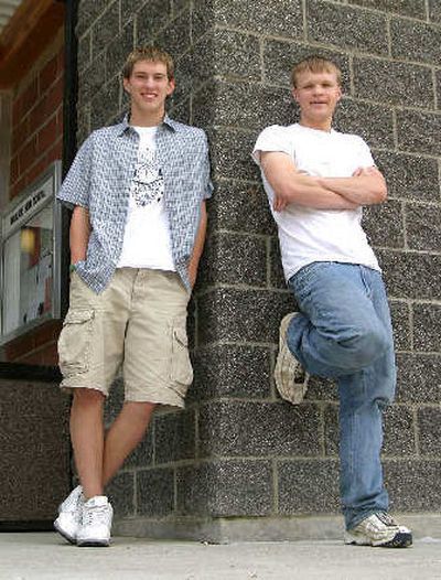 
Ross Hartmann, left, and Wayne Murie received full scholarships to service academies. Hartman will be going to West Point and Murie to the Merchant Marine at the end of August.
 (Barbara Minton / The Spokesman-Review)