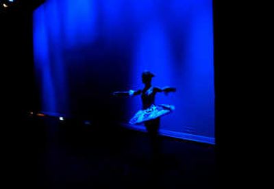 Monique Betty, 17, of Pocatello, practices backstage before the dress rehearsal of her ballet routine for the Idaho Junior Miss competition at Schuler Auditorium at North Idaho College on Thursday. The winner will be announced Saturday.
(Photos by Kathy Plonka / The Spokesman-Review)